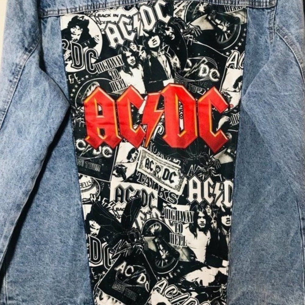AC-DC Denim Jacket 100% Cotton NWOT - Excellent Gift Rock Fan Apparel 40” Chest - Picture 13 of 16